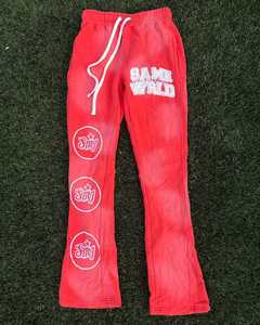 Ensemble de survêtement zippé streetwear d'hiver multicolore pour homme, très vendu, avec patchs effet vieilli et délavage acide, comprenant un sweat à capuche et un pantalon de survêtement évasé - Product Image 6