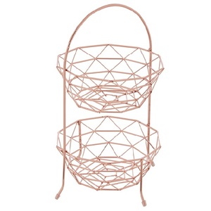 <b>Heart</b> Shape Metal Wired Design Fruits Basket Metal Handicraft Decor Tabletop Fruits Basket Storage - Product Image 6