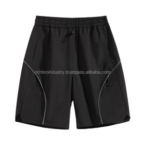 American Trendy Mid Waist Casual <b>Shorts</b> High Street Style Loose Fit Elastic Waist Washed Wister <b>Zipper</b> Cargo Digital Worsted - Product Image 5