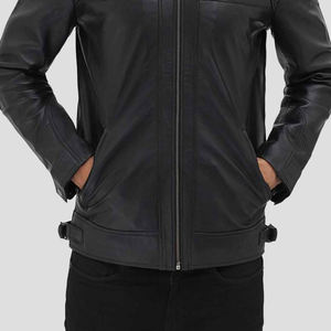 Chaqueta de cuero auténtico de vaca para hombre, diseño moderno, personalizada con bordado, cómoda y suave. - Product Image 4