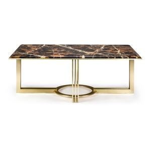 Meubles de salon style moderne, table d'appoint moderne en métal argenté avec pieds ronds en métal - Product Image 1