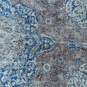 Alfombra Turca Vintage, Alfombra Oriental Azul Gris de 5.6x5.6 pies - Product Image 5