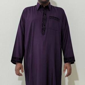 Wholesale High Quality Men's Thobe Autumn Plus Size <b>Islamic</b> Modest Clothing High Street Style Polyester/Cotton Customized Sizes - Product Image 4