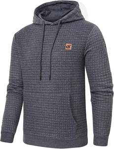 2025 Men's Casual Solid Lined <b>Joker</b> Heat-Transfer Printing Garment Dyed 340g Quick Dry Pullover <b>Hoodie</b> Best Quality - Product Image 2