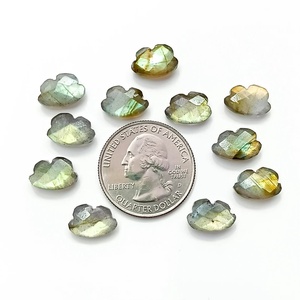 Briolette con forma de nube facetada de labradorita llamativa, cuentas de piedras preciosas de labradorita, cuentas sueltas talladas a mano, fabricación de joyas, 12x8MM - Product Image 3