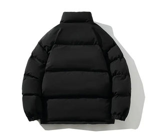 Chaqueta acolchada con cuello levantado para hombre, cortavientos de invierno acolchado con burbujas negras decoradas con bordado, novedad de 2025 - Product Image 5