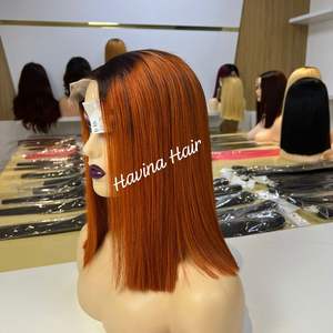 Extensiones de cabello humano virgen sin procesar de doble dibujado vietnamita Super Bone Straight Orange Brown Full Wig Bundles - Product Image 3