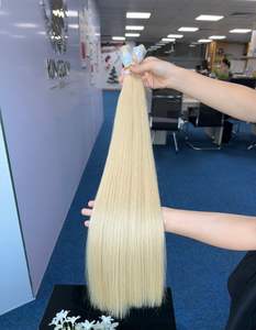 Extensión de cabello de doble estirado 100% cabello humano natural materia prima estilo ondulado número de modelo cabello a granel - Product Image 1