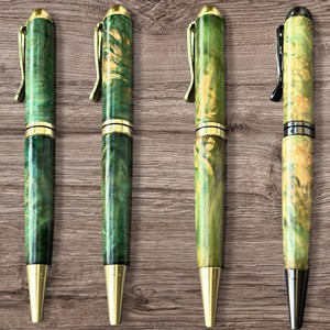 Bolígrafo de Madera Estabilizada Hecho a Mano de Primera Calidad, Ancho de Escritura de 0.7 mm, Regalo Profesional de Negocios, Recuerdo de Boda, Aguamarina - Product Image 3