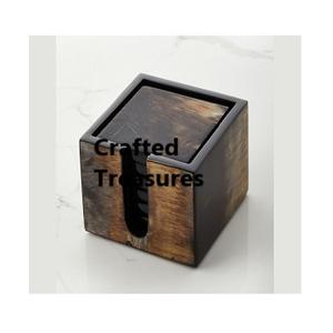 Superior Design Enamel Print Wood MDF Board <b>Coasters</b> <b>Set</b> With Holder For Drinks Custom Logo Tea Cup For home Hotel Restaurant - Product Image 5