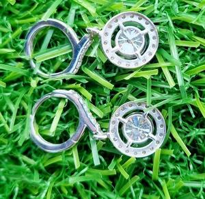 ต่างหูห่วงเพชรสำหรับผู้หญิงต่างหูเงินสเตอร์ลิงประดับห้องแล็บทรงกลมสี D - Product Image 3