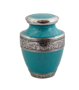 Urna de cremación grabada en plata para cenizas humanas para adultos-Urna de almacenamiento de cenizas conmemorativas funerarias hechas a mano-Bolsa de urna asequible - Product Image 1