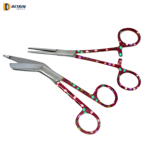 5.5 Inch Stainless Steel Multi Colored Sharp Blade Surgical Plaster Shears <b>Sutur</b> <b>Kit</b> Medic Instrument - Product Image 3