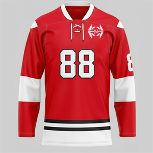 Maillot de hockey sur glace respirant personnalisé par sublimation – Logo, nom d'équipe, numéros, couleurs personnalisables – Design prêt à l'emploi en usine – 100 % polyester - Product Image 5