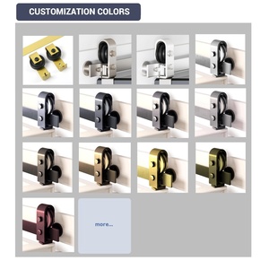 ประตูโรงนาแบบบานเลื่อนทำจากไม้ MDF พร้อมประตู5FT ไม้ด้านในกันน้ำทึบทึบ - Product Image 5