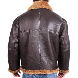 Premium Quality Top Selling Breathable <b>Men</b> <b>Shearling</b> Leather <b>Jacket</b> Wholesale Latest Design Lightweight <b>Men</b> Winter <b>Jacket</b> - Product Image 4