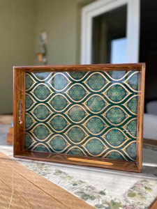 Bandeja de Servir Tradicional de Madera con Estampado Esmaltado |   Diseño Personalizado para Hogar, Cocina, Hotel y Bodas |   OEM/ODM Venta al por Mayor - Product Image 3