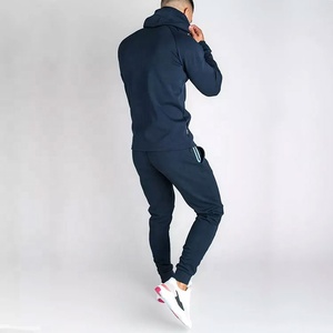 Chándal ajustado transpirable ligero para hombre, con logotipo personalizado, cremallera completa, manga larga raglán, invierno, entrenamiento, correr - Product Image 4