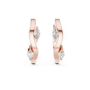 ต่างหูเพชรทรงมาร์ควิสสำหรับผู้หญิง ทองคำขาว 14K ของขวัญวันครบรอบ หรูหรา ได้รับการรับรอง สง่างาม เครื่องประดับเจ้าสาวชั้นดี รุ่นพิเศษ - Product Image 2