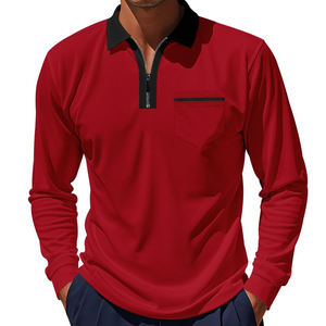 Chemises polo pour hommes respirantes à séchage rapide, design de vente en gros, manches longues, logo personnalisé, broderie, impression, chemise polo de sport - Product Image 2