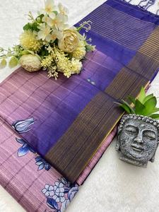 Belle soie douce Tusser avec fabricant et fournisseur de Saree d'impression numérique de Surat au prix de gros - Product Image 4