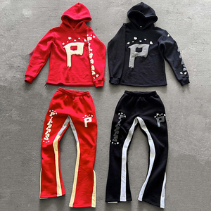 Ensemble deux pièces personnalisé Pantalon Survêtement 100% coton Respirant Survêtement évasé Impression personnalisée Lavage à l'acide - Product Image 2