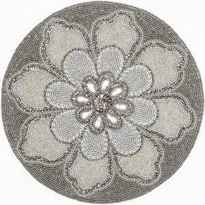 Handcrafted Beaded Placemats Jute <b>Cloth</b> Material New Model Dining <b>Table</b> Wedding Christmas Decoration Family Gatherings Parties - Product Image 2
