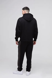 Conjunto Deportivo de 2 Piezas con Capucha y Pantalones Deportivos con Bloques de Color y Logotipo Personalizado, Ropa Deportiva Informal para Hombre - Product Image 5