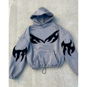 Sudadera con capucha de Algodón 100% con logotipo personalizado bordado para hombre, ropa de calle transpirable de secado rápido, sudaderas con capucha de punto OEM - Product Image 3