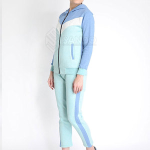 Ensemble de jogging décontracté pour femme en coton 100% de haute qualité, à col montant, séchage rapide et respirant, idéal pour l'hiver - Product Image 3
