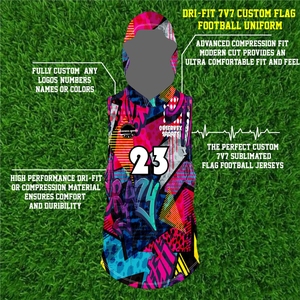 Uniformes de Flag Football Personalizados y Transpirables |   Conjunto de Pantalones Cortos Deportivos Sublimados Ligeros de Secado Rápido, Anti-Humedad y Anti-Bacterianos - Product Image 2