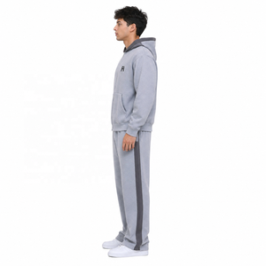 Conjunto de Sudadera con Capucha y Cremallera Unisex, de Forro Polar, Color Liso, con Bolsillo Frontal con Logo, Diseño Oversize, Chándal Informal OEM - Product Image 4