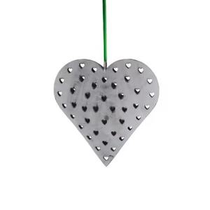 Adorno Colgante de Metal Moderno en Forma de Corazón Color Plateado para Decoración Navideña del Hogar, Tamaño y Color Personalizables - Product Image 6