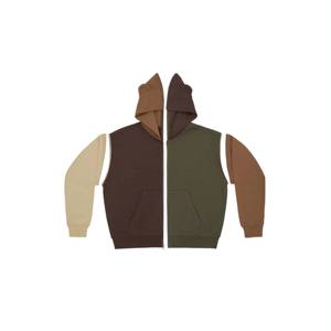 Sweat à capuche à blocs de couleurs avec oreilles d'ours ludiques pour hommes, sweat-shirt amusant et chaud pour des tenues décontractées, idéal pour l'hiver - Product Image 2
