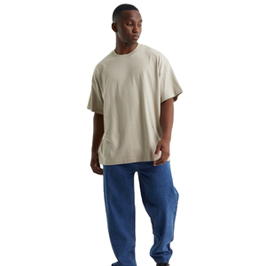 Ropa de calle informal de fabricante para hombre, camiseta transpirable suave de gran tamaño, Camiseta 100% de algodón, camiseta cuadrada, patrón sólido ligero - Product Image 6