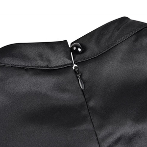 Oferta Especial: Vestido Midi Elegante de Seda/Algodón Tejido para Mujer, Estilo Vintage, Cintura Baja, Satinado, con Cremallera, Lavable, Cuello Redondo, Manga Corta - Product Image 3