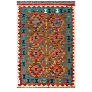 Alfombra Kilim de Maimana, Afganistán, 150 x 101 cm, Alfombra Tradicional Afgana - Product Image 1