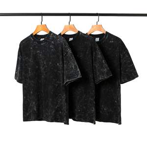 เสื้อยืดสีดำแนวสตรีทแวร์ฟอกสีกรดไซส์ใหญ่พิเศษเสื้อยืดผ้าฝ้ายแนวสตรีทแวร์แนวสตรีทแวร์สไตล์วินเทจ - Product Image 6