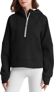 Sudadera con capucha clásica azul para mujer, sudaderas con capucha transpirables y antiarrugas para mujer, sudaderas con capucha y cremallera para gimnasio - Product Image 6