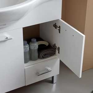 105cm White Export Floor-Standing Bathroom Cabinet with Sink and <b>Mirror</b> Ravenna <b>Wall</b> Unit <b>Set</b> - Product Image 5