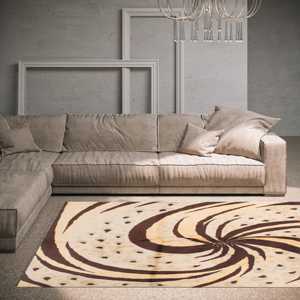 Tapis imprimé beige à motif persan pour la décoration de bureau et la maison turque, tapis en chenille - Product Image 4