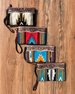 Nuevo bolso de mano de cuero con herramientas azteca occidental con estilo, monederos de herramientas marrones Vintage, bolso de mano de cuero acolchado azteca único - Product Image 5