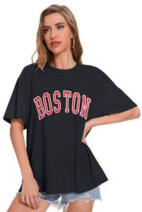 เสื้อยืดโอเวอร์ไซส์สำหรับผู้หญิง, เสื้อยืดลำลองผ้าฝ้าย100% ระบายอากาศได้ดี - Product Image 2