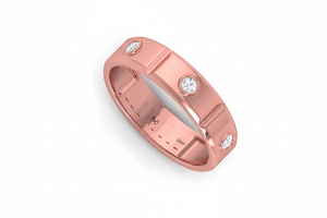 แหวนทอง 14K ประดับเพชรธรรมชาติทรงกลมเจียระไนแบบบริลเลียนท์สำหรับผู้ชาย |   0.18Ctw ชุบโรเดียม - Product Image 3