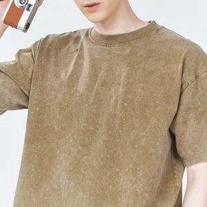 เสื้อยืดผู้ชายโอเวอร์ไซส์250GSM ซีดวินเทจผ้าคอตตอนใส่ได้ทั้งชายและหญิงพิมพ์โลโก้ตามสั่งพิมพ์ลาย100% - Product Image 5