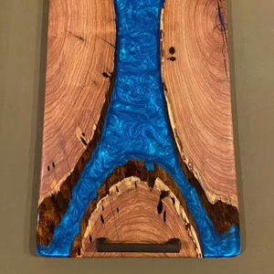 Top Arrival 2024 Ramadan Wood & Epoxy Resin Dinner Serving Tray Breakfast Tray Hotel Food Sushi Plate Serving Suitable for Party - Product Image 1