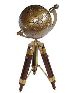 Globo náutico hecho a mano con trípode de plata, soporte personalizado de gran tamaño con soporte de plata hecho a mano - Product Image 5