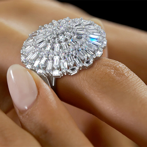 Style classique solide 925 en argent Sterling bague de fiançailles pour femmes haut Vvs Moissanite coussin coupe canal réglage pour mariage IGI - Product Image 2