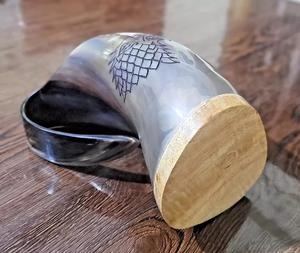 Grande tasse en corne de buffle de qualité supérieure Tasse en corne de Viking polie artisanale Produit en agate de haute qualité Boire au restaurant - Product Image 2