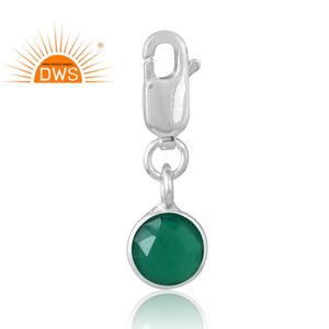 Dernière vente pendentif en argent sterling 925 naturel vert onyx pierre précieuse fabricant de bijoux personnalisés - Product Image 1